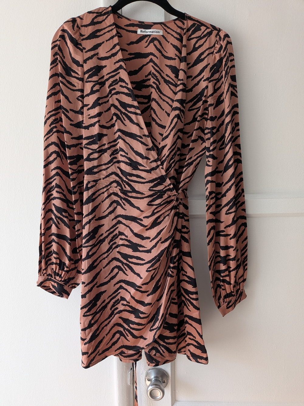 Reformation Starlite Tiger Print Wrap Dress - Size XS